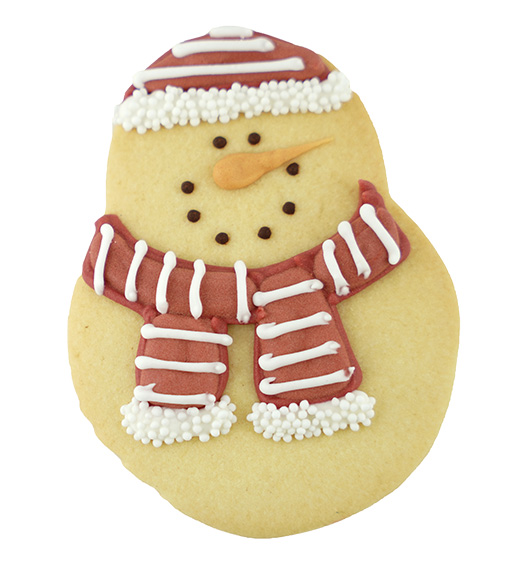 Cookie Schneemann gestreifter Schal